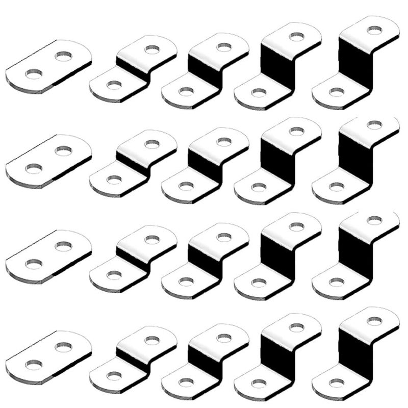 888 Corp Offset Canvas Clips for Picture Framing Assorted Small Sizes, 10 Each 0/0", 1/8", 1/4" 3/8" 1/2", 10 Pieces Each Size Packed with 100 Screws - Image 1
